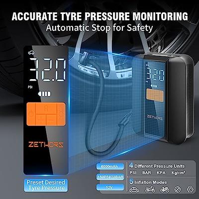 4000mAh Portable Car Air Compressor Tire Inflator 150PSI Electric  Wireless/Wired Car Air Pump for Motorcycle Bicycle Car Tyre