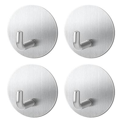 VIS'V Adhesive Hooks, White Self Adhesive Wall Hooks Waterproof Shower  Stick on Hooks Stainless Steel Heavy Duty Sticky Towel Hooks for Bathroom