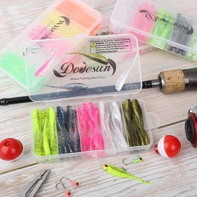 MITOBASS Crappie Lures 60Pcs Kit - 50 Small Shad, 10 Jig Heads for Crappie  Fishing Lures