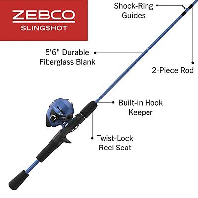 Zebco 33 Spincast Reel and Telescopic Fishing Rod Combo, Extendable  22.5-Inch to 6-Foot Telescopic E-Glass Fishing Pole, Quickset Anti-Reverse  Fishing