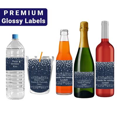 Preppy Design Custom Water Bottle Labels - Custom Sized