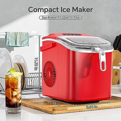 Portable Ice Maker Machine 26Lbs: Self-Cleaning, Scoop & Handle