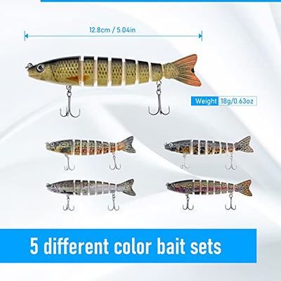 Lfemro 5pcs Fishing Lures for Bass Topwater Trout Lures Multi