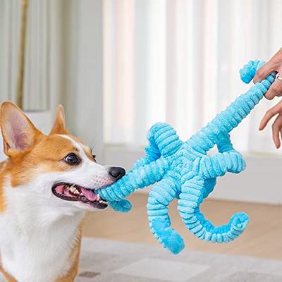 Dog Plush Squeaky Toys,Indestructible Dog Rope Chew Toys,Toys for Small  Medium Dogs,Octopus Interactive