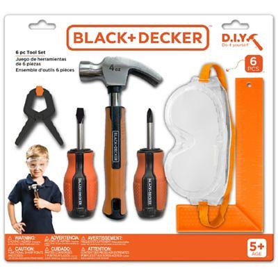 Black and Decker Kids Workbench and Six Piece Wooden Tool Set, WWB002-BD