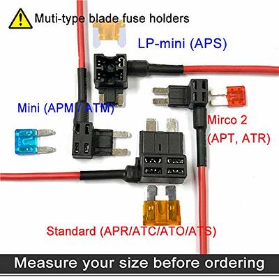 5pcs Mini Blade Fuse Holder Add-A-Circuit Fuse TAP Adapter w/ 5
