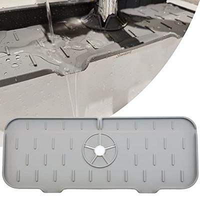 Ternal Sinkmat for Kitchen Sink Faucet, Absorbent Diatom Rubber, Grey,  Standard Size, Splash Guard & Drip Catcher for Around Faucet Handle