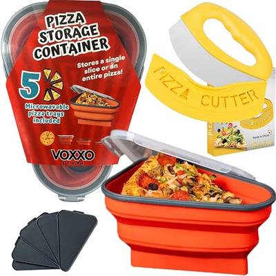 Winceed Pizza Storage Container with 4 Microwavable Serving Trays