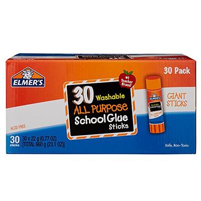 Washable School Glue Sticks, 0.77 oz, Applies White snd Dries