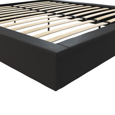 DHP Maven Platform Bed with Storage, King, Black Faux Leather 