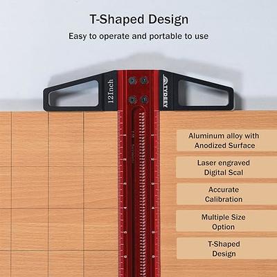Woodworking Multi-Function Marking Ruler Aluminum Alloy T-Ruler 