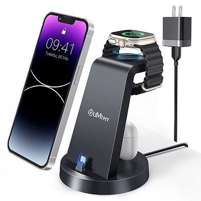 Charging-Station-for-iPhone 3-in-1-White-Wireless-Charger-Stand  Charging-Dock for-Apple-Watch-Series-7 6 SE 5 4 3 2 & Airpods iPhone 14 13  12 11 Pro X