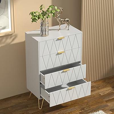 Anbuy 4 Drawer Dresser, Drawer Chest, Tall Storage Dresser Cabinet