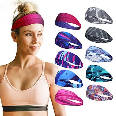 Joyfree Workout Headbands for Women Men Sweatband Yoga Sweat Bands Elastic  Wide Headbands for Sports Fitness Exercise Tennis Running Gym Dance  Athletic