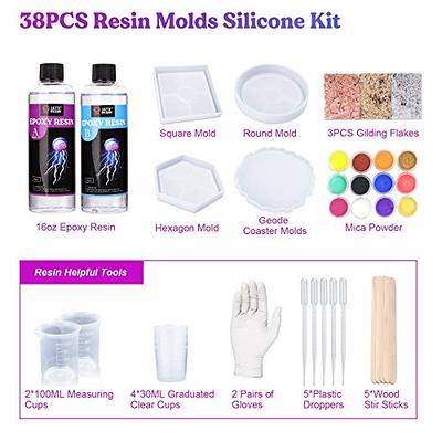  LET'S RESIN Epoxy Resin Kit for Beginners, 44oz Crystal Clear Epoxy  Resin with Epoxy Mixer, Bubble Free & Fast Curing 2 Part Resin Epoxy,  Casting Resin for Art, Crafts,Jewelry, Tumblers 