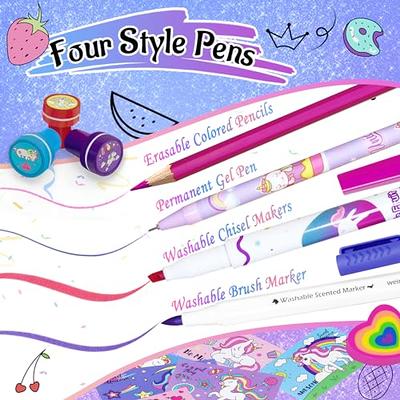 Sytle-Carry Stationery Set Unicorns Gifts, 50 Pcs Filled Stationery with  Unicorn Pencil Case Coloring Books Colored Pens Stickers, Arts and Crafts  for Kids Ages 4-8 