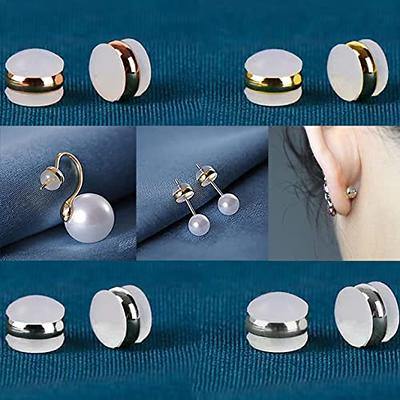 Locking Earring Backs for Studs,18k Gold Silicone Earrings Back for Studs  Secure,Hypoallergenic Earring Backs Apply to Earring Backs for Droopy Ears