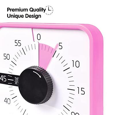 Secura 60-Minute Visual Timer, Silent Study Timer for Kids and Adults, Time  Clocks, Time Management Countdown Timer for Teaching Pink