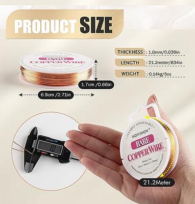INDIVSHOW 18 Gauge Bare Copper Wire for Jewelry Making, Carving