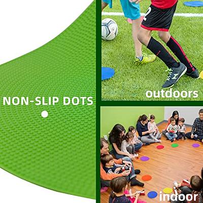 Emhumn 4inch & 9inch Poly Spot Markers for Agility Dot for Gym/PE Training,  Dance, 6/12/24 Pcs Round Multiple Color & Size Rubber Non-Slip Spot Marker