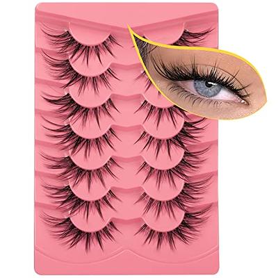 SEMATA 15MM Manga Lashes Faux Mink Lashes Wispy False Lashes Natural Look  Korean Anime Eyelashes Look Like Individual Lashes with Clear Band 10 Pairs  - Yahoo Shopping