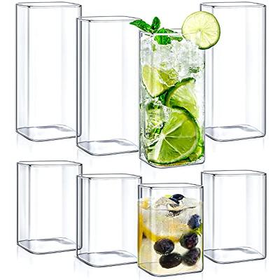 Tessco 8 Set Square Drinking Glasses Square Glass Cup Clear Highball Drink  Tumbler for Coffee Beer Juice High Borosilicate Material Light Weight Small  Size Short Cute Glass Set (8.5 oz, 12 oz) - Yahoo Shopping