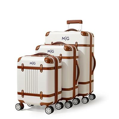 Vintiquewise Set Of 2 Luxury Marble White And Gold Hand Luggage