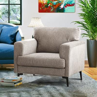 Comfortable Living Room Chair, Modern Upholstered Armchair, Comfy Accent  Barrel Sofa Chair for Bedroom Makeup Room, Mid Century Leisure Chair for