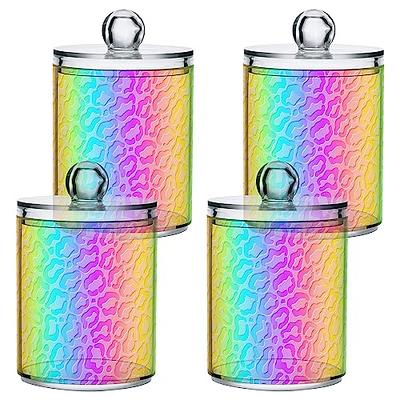 SheeChung 2 Pack of 12 Oz. Small Clear Plastic Apothecary Jar - Qtip  Dispenser Holder Bathroom Vanity Storage Canister Acrylic Jar for Cotton