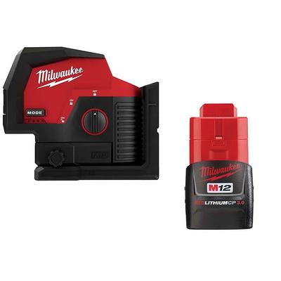 Green 100 ft. Cross Line and Plumb Points Rechargeable Laser Level with  REDLITHIUM Lithium-Ion USB Battery and Charger