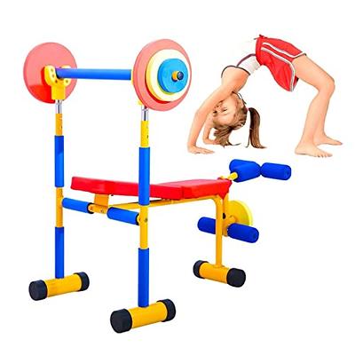 Kids Workout Equipment Set- Toddler Toy Gym Used as Barbell Kettlebell Push  Up Stand Equipment for Pretend Play Lifting Exercise & Fitness 