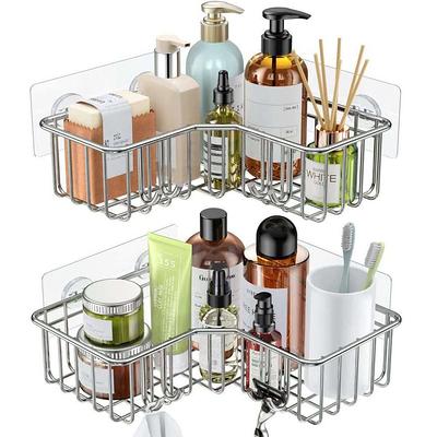 Cubilan Wall Mount Adhesive Corner Shower Caddy with Soap Holder