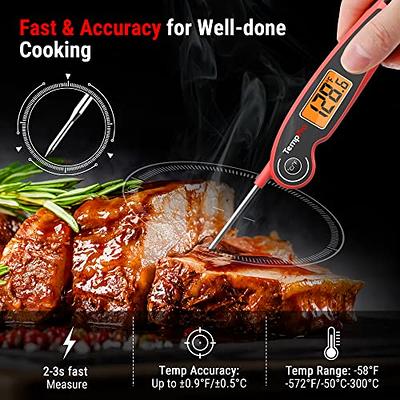 Digital Meat Thermometer for Cooking: Oven Probe Turkey Food Instant Read  Temperature Thermometers - Grill Leave in Safe Deep Frying Smoker Fryer Oil