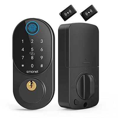 Smart Lock, SMONET Fingerprint Door Lock Smart Deadbolt Keyless Entry -  Electronic Digital Keypad with Biometric Fingerprint, Smartphone App Auto  Lock