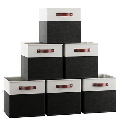 Ornavo Home 6-Pack Foldable Storage Box Bins Linen Fabric Shelf