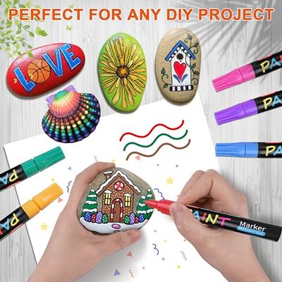 Overseas Paint Markers Pens, Painting Marker on Almost Anything Quick Dry and Permanent, Oil-Based Paint-Marker Pen Set for Rocks, Wood, Fabric, Plast