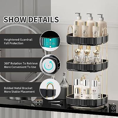 shuang qing Rotating Makeup Organizer for Vanity 2 Tier, High-Capacity  Skincare Clear Make Up Storage Perfume Organizers Cosmetic Dresser  Organizer