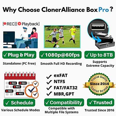 ClonerAlliance Box Pro, 1080p@60fps Video Recorder, DVR with HDMI