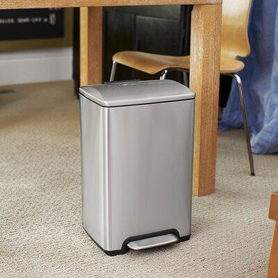 Glad Stainless Steel Step Trash Can with Clorox Odor Protection