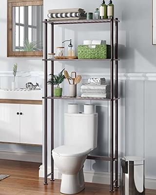 Bathroom Organizer Counter Shelf, Over The Toilet Storage, 3-Tier Bathroom  Organizer Shelves, Multifunctional Toilet Rack,No Drilling Space Saver with