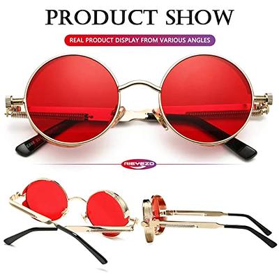 1 pcs Polarized Sunglasses For Men, Uv Protection, Round Gothic Shades  Style Women, Metal Circle Frame 