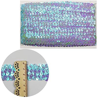 Stretch Sequin Trim, 1 Inch Wide Blue Sequin Trim 