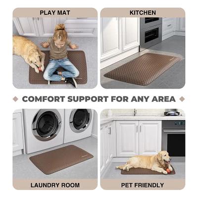 Kitchen Mat,1/2 Inch Thick Cushioned Anti Fatigue Waterproof Kitchen Rug,  Comfort Standing Desk Mat, Kitchen Floor Mat Non-Skid & Washable for Home,  Office, Sink,17.3x28- Black