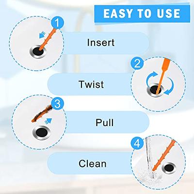 6Hair Drain Clog Remover Tool, 24 inch Drain Cleaner Sticks to Drain Hair  Clog For Remover, Drain Hair Remover Tool for Sewer, Toilet, Kitchen Sink 