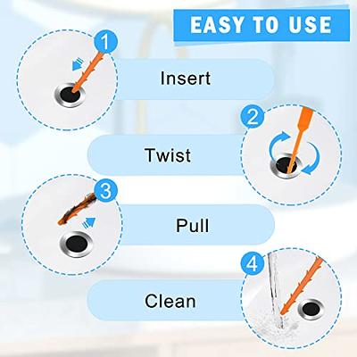 Drain Clog Remover Tool- 6 Pack 20 Inch Length Drain Cleaner Sticks for  Sink, Pipe and Tub - Plumbing unclogger Tool for Clogged Drains in Shower