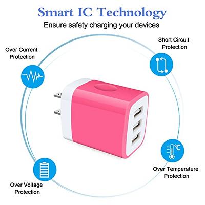 USB Wall Charger, LUOATIP 3-Pack 2.1A/5V Dual Port USB Cube Power Adapter  Charger Plug Block Charging Box Brick for iPhone 13 12 11 Pro Max SE XS XR  X