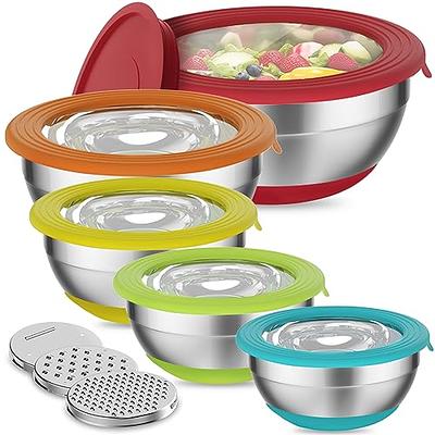 Glass Mixing Bowl Set with Airtight Lids for Kitchen Baking Prepping,  Serving, Cooking 0.6QT, 1.1QT, 2.2QT, 4QT Salad Bowl Set with Lids,  Dishwasher and Microwavable Safe - Yahoo Shopping