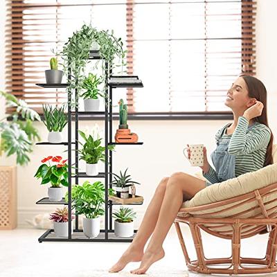 iDavosic.ly 10 Tier 12 Potted Metal Plant Stand for Indoor Outdoor