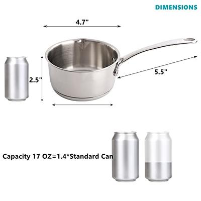 Stainless Steel Sauce Pan with Dual Pour Spouts Milk Warmer