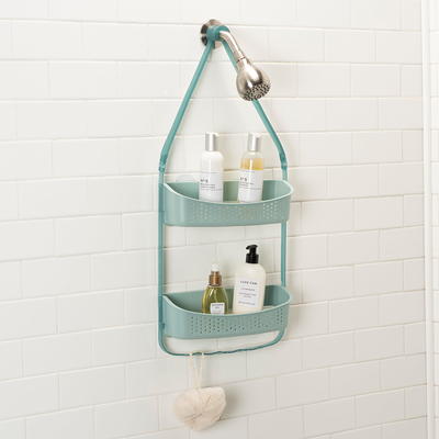 Bath Bliss 2 Shelf Hanging PE Coated Shower Caddy, White 